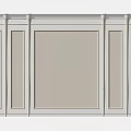 White Framed Background Wall With Symmetrical Panel Design And Light Colored Surface 3d model