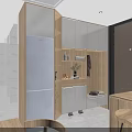 Modern Bright Living And Dining Space With Cozy Sofa Natural Wood Furniture And Decorative Green Plants