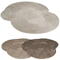 Stylish Rugs with Circular Wavy Patterns in Light Gray and Dark Brown for Home Decor