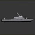 Modern Warship 3D Model With Streamlined Hull Design And Naval Deck Structure