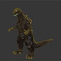 Realistic Godzilla 3D Model Featuring Scaly Skin Spiked Back And Textured Body