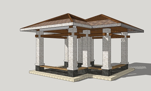 New Chinese pavilion 3d model