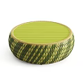 Round Woven Stools In Various Colors With Patterned Design For Home Decor 3d model