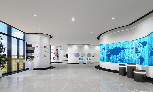 Modern Exhibition Hall 3d model