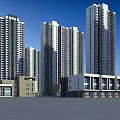 Modern High Rise Residential Buildings With Blue Sky Background And Urban Architecture