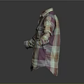 Colorful Plaid Long Sleeve Button Front Shirt With Collar And Pockets