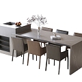 Modern Dining Table and Chair Combination Dining Chair Single Chair Island Table Dining Table 3d model