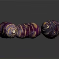 Three Fresh Purple Striped Root Vegetables With Vibrant Color And Nutritious Appeal