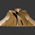 Golden Industrial Turbine Equipment With Streamlined Blades And Central Hub