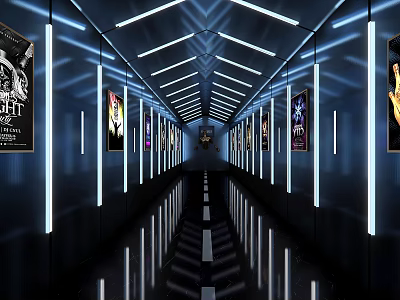 Modern KTV aisle technology aisle 3d model