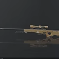High Precision Sniper Rifle With Brown Body Black Barrel And Scope