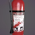 Red Fire Extinguisher As Essential Fire Equipment With Instruction Labels And Safety Illustrations
