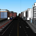 Urban Road Infrastructure With Lane Markings Directional Arrows Trees And Buildings