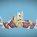 Shell and Starfish Summer Crown Shell Crown Starfish Headwear 3d model