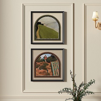 French retro simple decorative painting 3d model