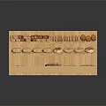 Wooden Display Shelf Filled With Fresh Bread Pastries And Cookies