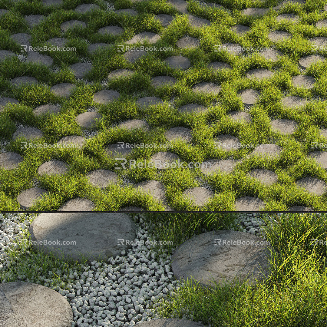 Modern Lawn Courtyard Lawn Grass 3d model