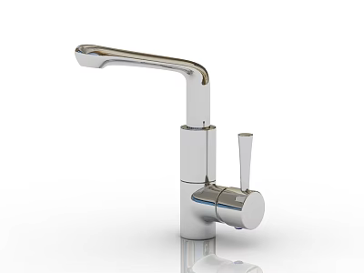 Sleek Modern Chrome Finish Faucet With Curved Spout And Single Handle Design 3d model