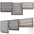 Elegant Roman Blinds In Various Neutral Tones Featuring Stylish Fold Design 3d model