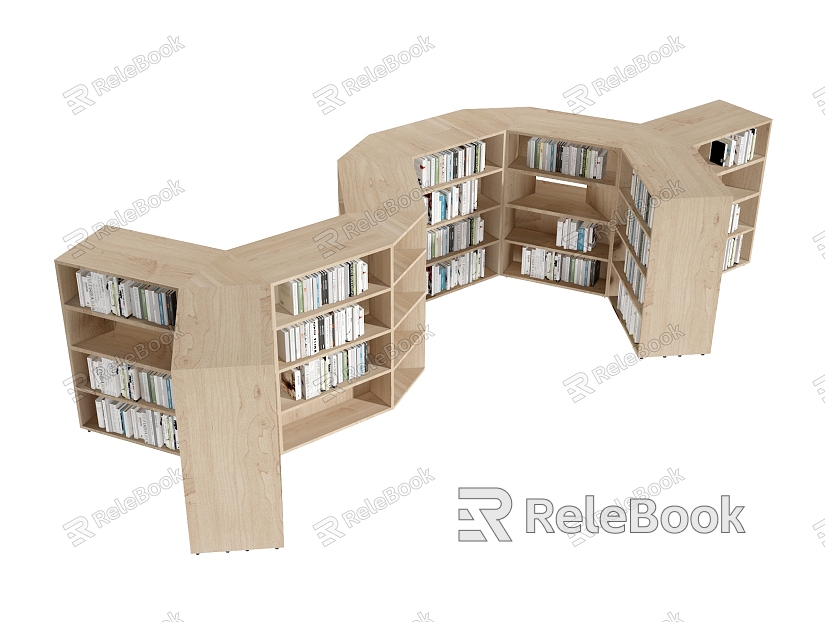 Bookshelf Bookcase Irregular Bookshelf Books Books model