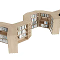 Bookshelf Bookcase Irregular Bookshelf Books 3d model
