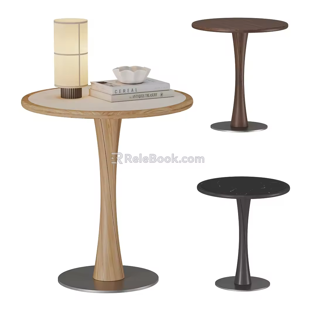 Nordic Side Table Combination Small Man Waist Side Table Coffee Table Small Round Table Negotiation Table Leisure Table Side Table Decoration Rock Plate Side Table Solid Wood Side Table Antique Style 3d model
