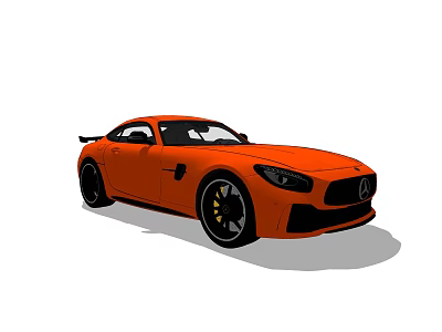 Orange Sports Car With Sleek Body Design Black Wheels And Rear Spoiler 3d model