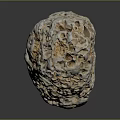 Natural Porous Stone with Irregular Holes and Gray Orange Surface Texture