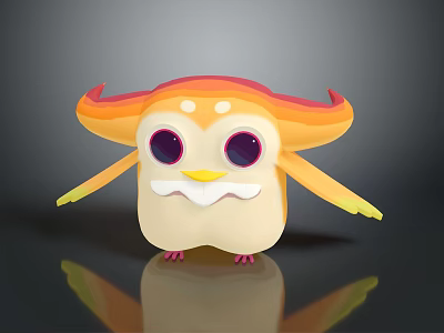 Cute 3D Cartoon Game And Movie Character With Big Eyes Round Body And Colorful Features 3d model
