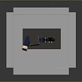 Pixel Style Train Model With Character Statue And Mickey Mouse On White Base