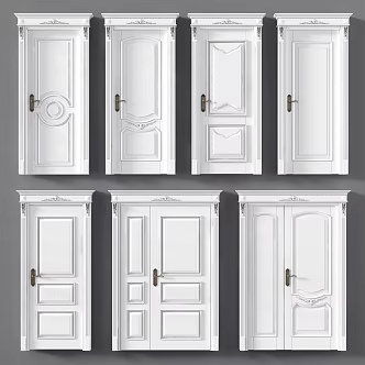 European-style swing door 3d model