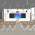 Modern Classroom Primary School Classroom Primary School Table and Chair Combination 3d model