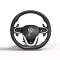 Volkswagen Car Steering Wheel With Black Leather Control Buttons And Ergonomic Design
