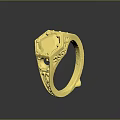 Exquisite Gold Ring With Intricate Engraved Patterns And Elegant Design Details 3d model