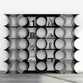 Modern Circular Shelving Unit With Multiple Round Compartments For Decor And Storage 3d model