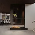 Modern Entryway Interior Design With Wooden Partition Green Plant Mirror And Ambient Lighting