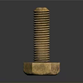 Brass Colored Hexagonal Head Threaded Shaft Metal Bolt Industrial Hardware Component With Reflection
