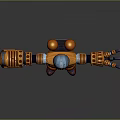 Mechanical Robot Character Design With Blue Orange Armor Clawed Arms And Numbered Parts