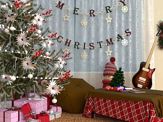 Christmas Beauty Chen Beauty Chen Scene Gift Tablecloth 3d model