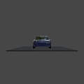 Blue Tesla Electric Sedan With Modern Sleek Design And Alloy Wheels