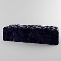 Navy Blue Tufted Velvet Sofa Bench Modern Design For Living Room Decor