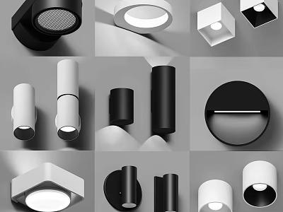 Modern Wall Lamps With Various Contemporary Designs For Home Interior Lighting 3d model