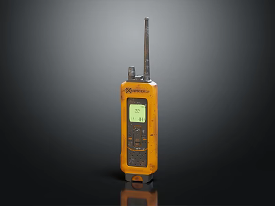 Motorola Orange Vintage Walkie Talkie With Antenna And Screen Display Professional Communication Device 3d model