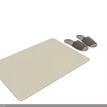 Brown Fabric Open Toe Slippers With Soft Sole And Matching Foot Mat