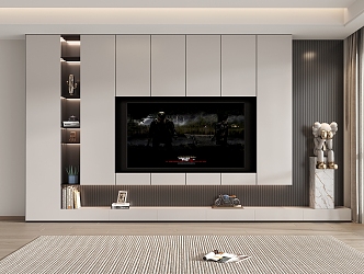 TV background cabinet whole wall custom TV cabinet background wall 3d model