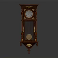 Classic Wooden Grandfather Clock With Carved Details And Glass Door Design