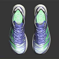 Blue And Green Running Shoes With Modern Striped Design And White Sole
