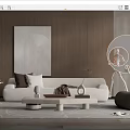 Modern sofa coffee table combination 3d model