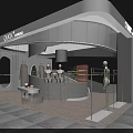 Modern Exhibition Booth Entrance For Fast Fashion Brand With White Curved Design And Mannequins