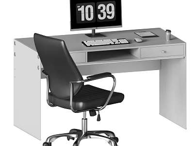 computer desk and chair 3d model